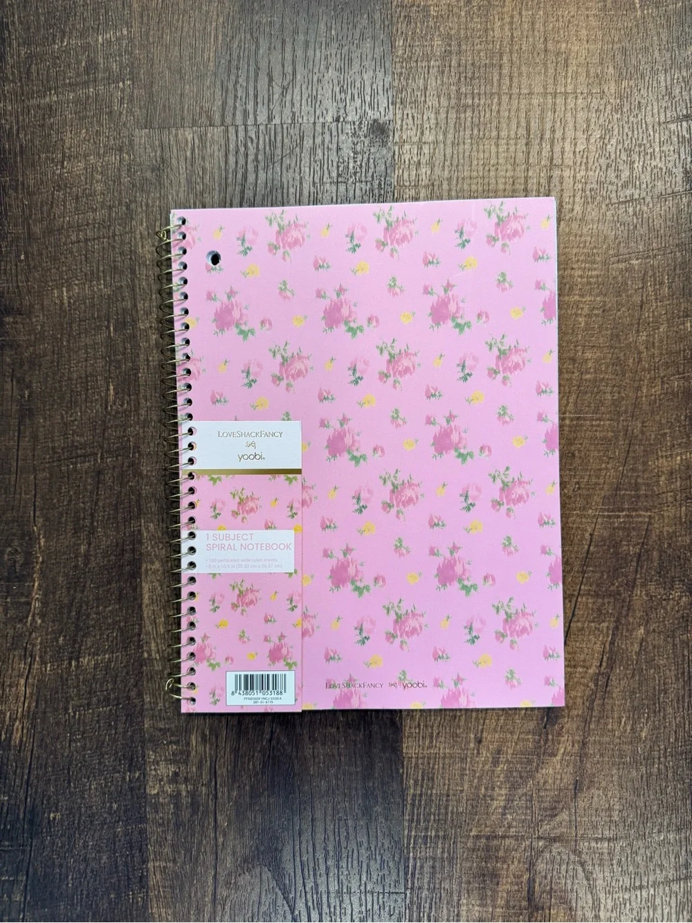 LoveShackFancy x target yoobi ikat rose l 1 subject notebook and blue bow pen